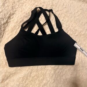 PINK Victoria's Secret Black Multi-Strap Sports Bra